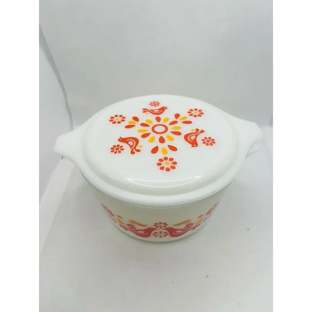 Pyrex Friendship 480-45 3 Casserole Set 473 474 475 NEW WITH BOX White Covers